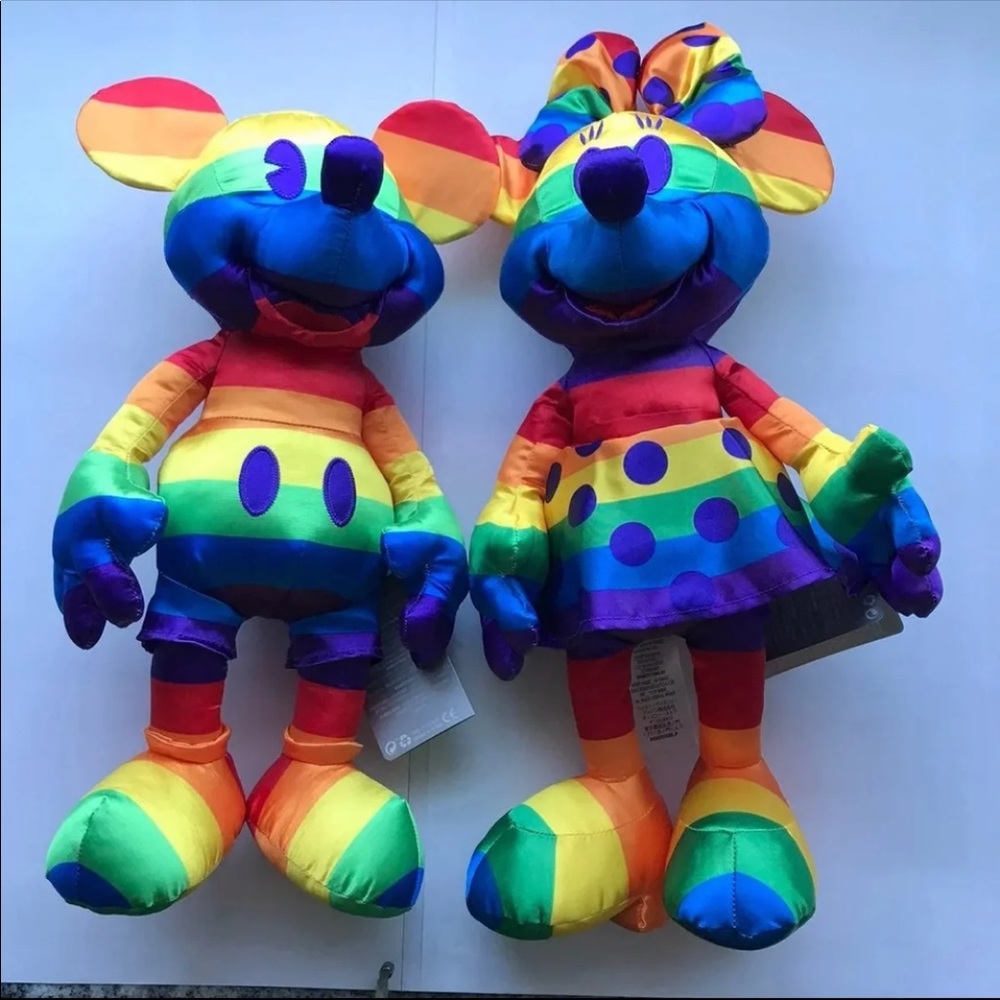 Disney Rainbow Minne Mouse or Mickey Mouse Pride 2020 Plush Doll stuffed animal
